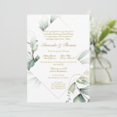 グリーンリーテーマ結婚式招待状 招待状 (スタンド正面)