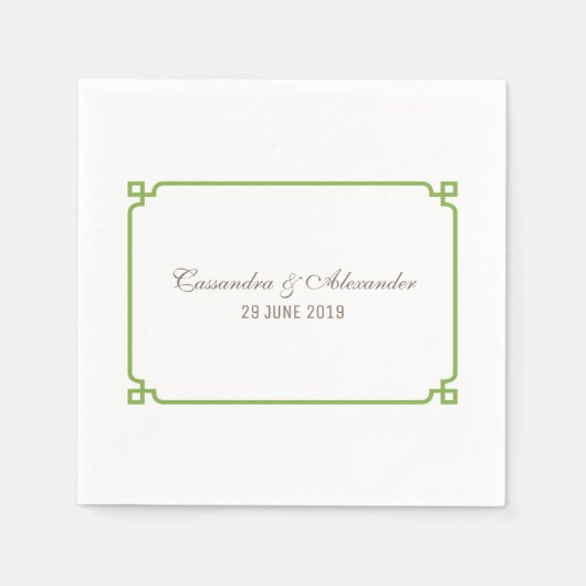 グリーンリーデコシック結婚ズ スタンダードカクテルナプキン (正面)