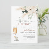 グリーンリーデザートボホパンパスグラスブランチ&バブリー 招待状 (スタンド正面)