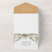 グリーンリーデザートボホパンパスグラス結婚ズ オールインワン招待状 (外側)