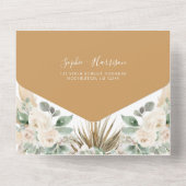 グリーンリーデザートボホパンパスグラス結婚ズ オールインワン招待状 (裏面)