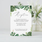 グリーンリートロピカルパーム離れズウェディングレセプション エンクロージャーカード (スタンド正面)