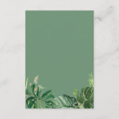 グリーンリートロピカルパーム離れズウェディングレセプション エンクロージャーカード (裏面)