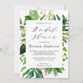 グリーンリートロピカルパ離れームフローラブライダルシャワー 招待状 (正面)