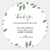 グリーンリートロピカルユーカリありがとう ラウンドシール (正面)