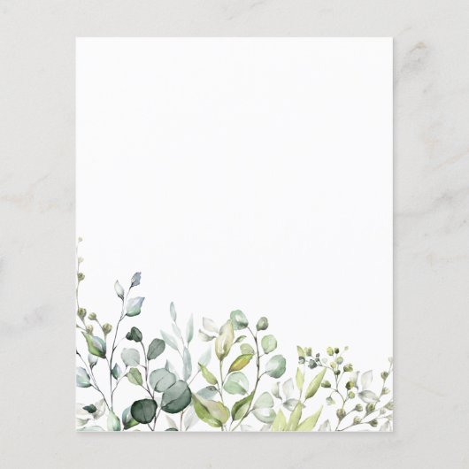 グリーンリードライブバイブライダルシャワー予算招待状 (裏面)