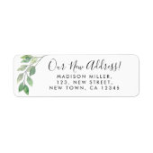 グリーンリーニューアドレス差出人住所 ラベル (正面)