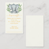 グリーンリーニュートラル象おむつラッフルエンクロージャ エンクロージャーカード (正面/裏面)