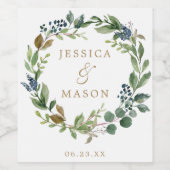 グリーンリーネイビー金ゴールドワインラベル ワインラベル (シングルラベル)