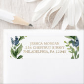 グリーンリーネイビー金ゴールド差出人住所ラベル ラベル (インサイチュ)