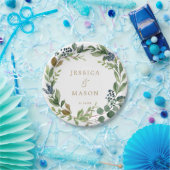 グリーンリーネイビー金ゴールド紙プレート ペーパープレート (パーティー)