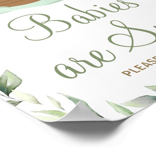 グリーンリーノアの箱舟の赤ちゃんシャワーベビースイートトリート ポスター (角)