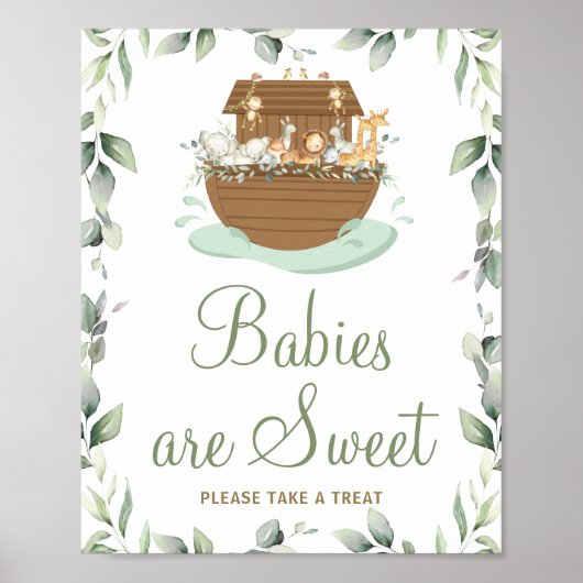 グリーンリーノアの箱舟の赤ちゃんシャワーベビースイートトリート ポスター (正面)