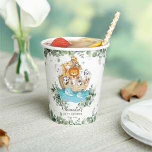 グリーンリーノアスクベイビーシャワー誕生日バプテスマ 紙コップ