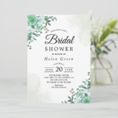 グリーンリーバラフローラ水彩ブライダルシャワー 招待状 (スタンド正面)