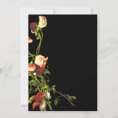 グリーンリーバーガンディバラブラックフローラベビーシャワー 招待状 (裏面)