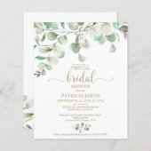 グリーンリーバーチャルブライダルシャワー予算招待状 (正面/裏面)