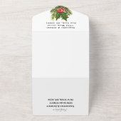 グリーンリーパインコーン冬の水の色結婚の設定 オールインワン招待状 (外側)