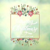 グリーンリーパインズポインセティアスメリークリスマス ウィンドウサイン (シート3)