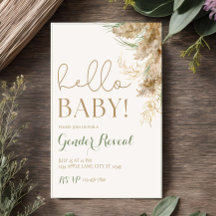 グリーンリーパンパスジェンダーリビール招待状