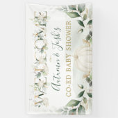 グリーンリーパンプキン秋コードベビーシャワーウェルカム 横断幕 (縦)