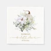 グリーンリーパンプキン秋ブライダルシャワーナプキンス スタンダードカクテルナプキン (正面)