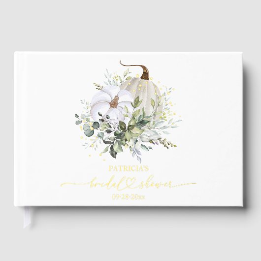 グリーンリーパンプキン秋ブライダルシャワー ゲストブック (正面)