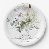 グリーンリーパンプキン秋ブライダルシャワー ペーパープレート (正面)