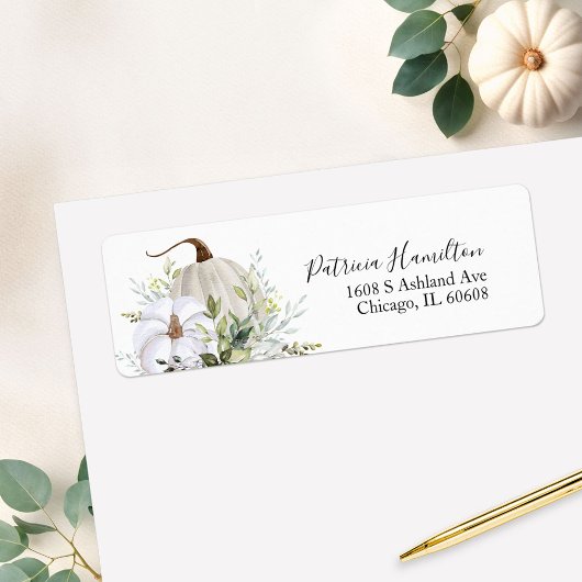 グリーンリーパンプキン秋ブライダルシャワー ラベル