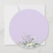 グリーンリーパープルラベンダーブライダルシャワーサークルメニュー 招待状 (裏面)