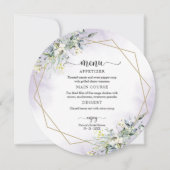 グリーンリーパープルラベンダーブライダルシャワーサークルメニュー 招待状 (正面)