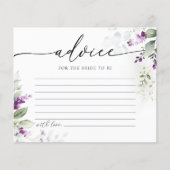 グリーンリーパープル薄紫ブライダルシャワーアドバイスカード