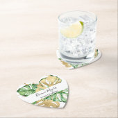 グリーンリーパーム葉金ゴールドトロピカル ペーパーコースター (インサイチュ)