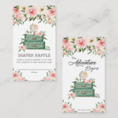 グリーンリーピンクフローラアドベンチャーベビーおむつラッフル エンクロージャーカード (正面/裏面)