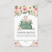 グリーンリーピンクフローラアドベンチャーベビーおむつラッフル エンクロージャーカード (正面)