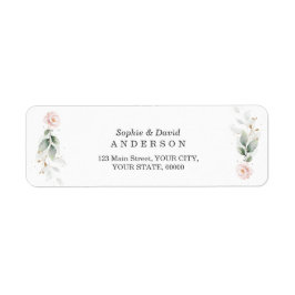 グリーンリーピンクフローラ結婚金ゴールドのリターンアドレス ラベル