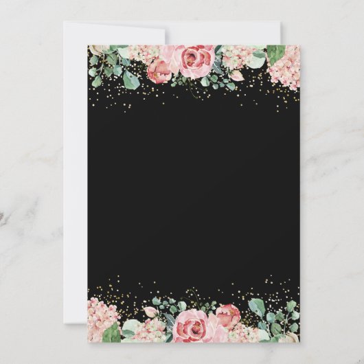 グリーンリーピンクフローラRN看護卒業パーティー 招待状 (裏面)