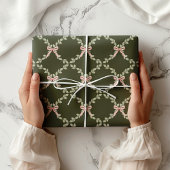 グリーンリーピンクボウトレリス ラッピングペーパー