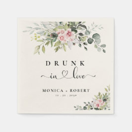 グリーンリーピンクローズ結婚ズナプキン スタンダードカクテルナプキン