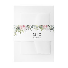 グリーンリーピンクローズ結婚式招待状ベリーバンド 招待状ベリーバンド