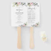 グリーンリーピンクローズ結婚式 プログラムハンドファン ハンドファン (正面&裏面)