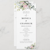 グリーンリーピンクローズ結婚式 プログラム (正面/裏面)