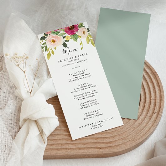 グリーンリーピンク赤面フローラディナー メニュー