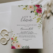 グリーンリーピンク赤面フローラレッツ祝パーティー 招待状