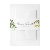 グリーンリーピンク赤面フローラ結婚式招待状 招待状ベリーバンド (正面例)