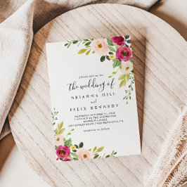 グリーンリーピンク赤面フローラ結婚The's Of 招待状