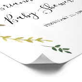 グリーンリーピンク赤面ベビーシャワー歓迎ポスター ポスター (角)