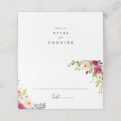 グリーンリーピンク赤面結婚フローラ座席表 プレイスカード (外部開封)