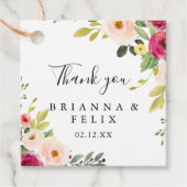 グリーンリーピンク赤面結婚フローラ フェイバータグ (正面)