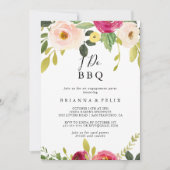 グリーンリーピンク赤面I do BBQ婚約パーティ 招待状 (正面)